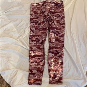 Pink Camo Shiny Workout Tights